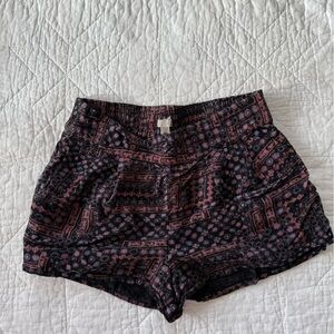 Urban Outfitters Black and Pink Patterned Women Shorts